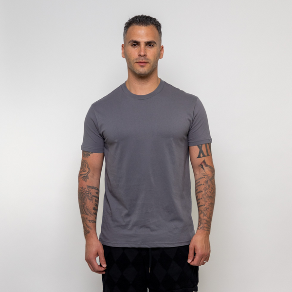Dunkelgraues T-Shirt mit Rundhal