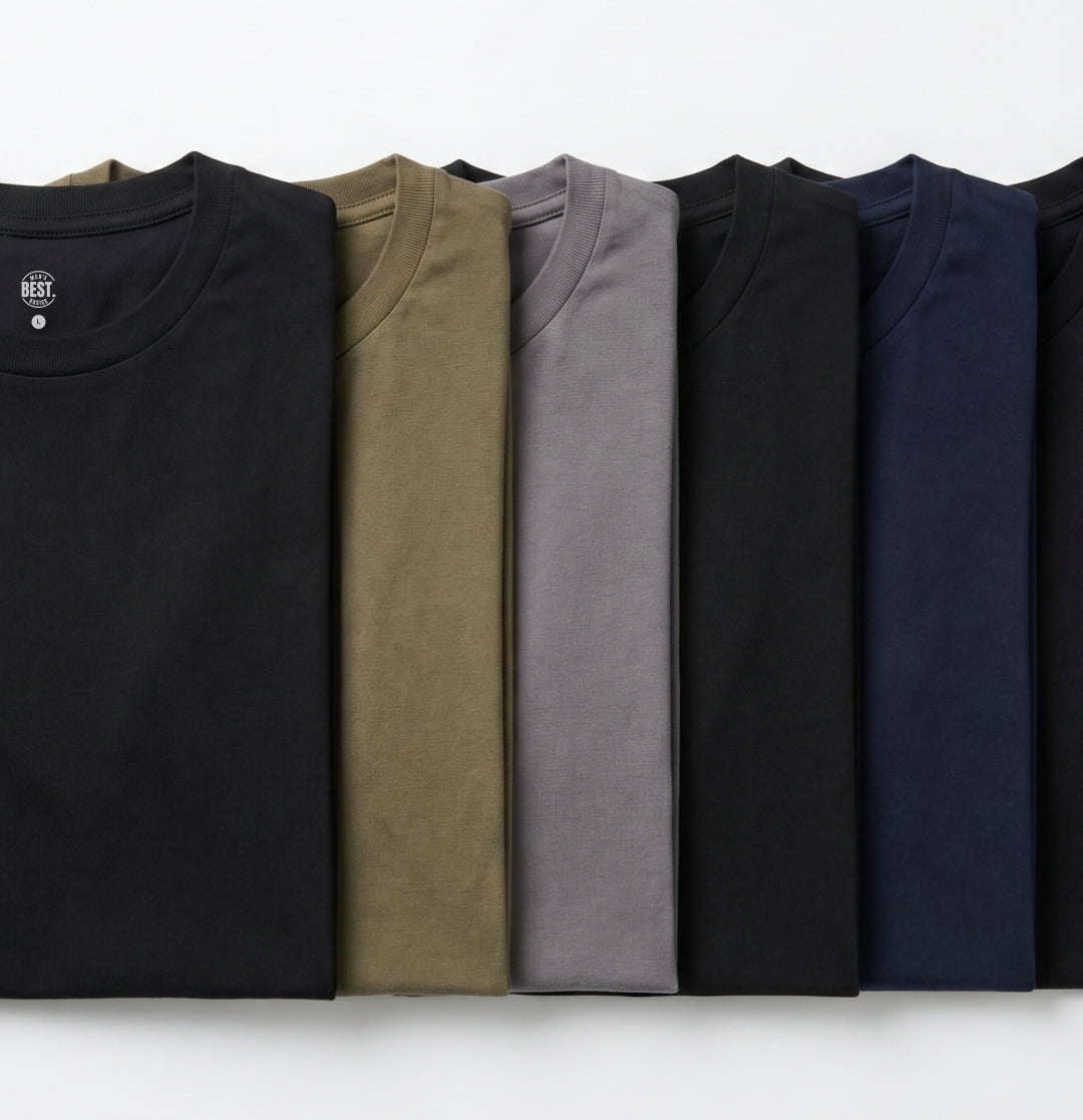 The same t-shirt on three different builds