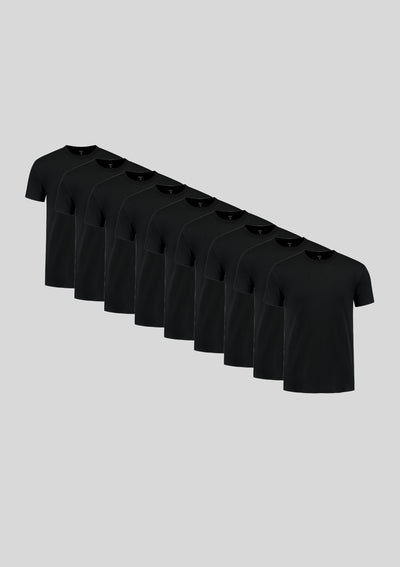 Schwarz Rundhals 9er-Pack