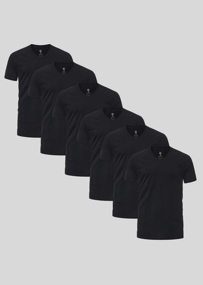 Schwarzes V-Ausschnitt 6er-Pack