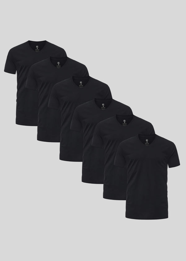 Schwarzes V-Ausschnitt 6er-Pack