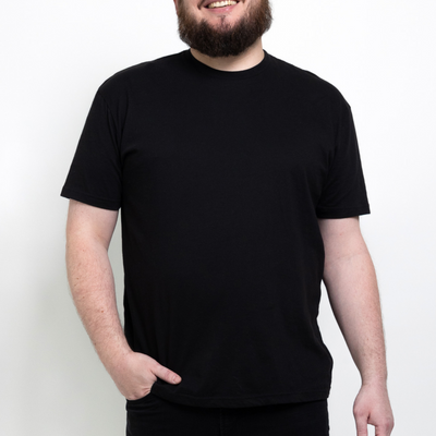 Schwarzes T-Shirt mit Rundhals