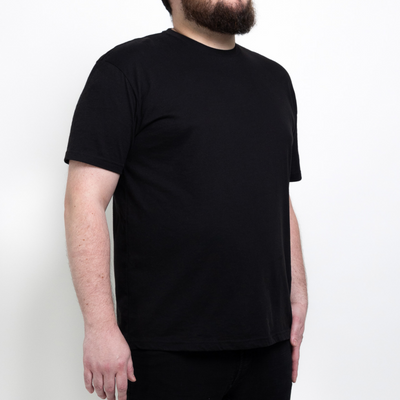 Schwarzes T-Shirt mit Rundhals