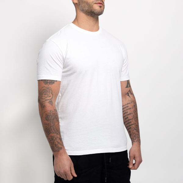 Weißes T-Shirt mit Rundhals