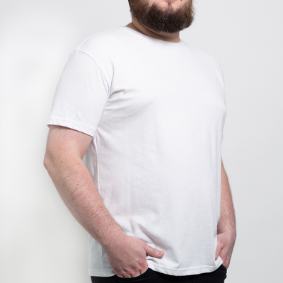 Weißes T-Shirt mit Rundhals