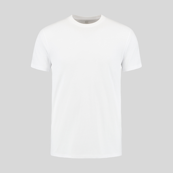 Weißes T-Shirt mit Rundhals