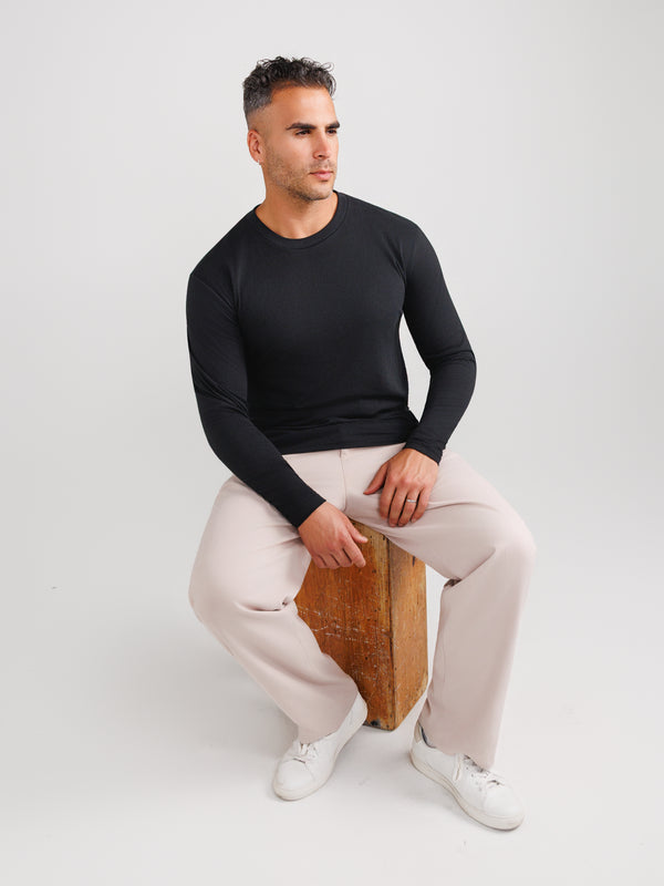 Schwarzes Langarmshirt