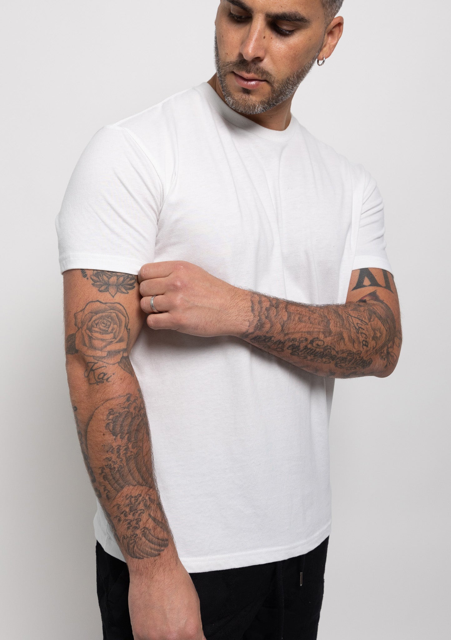 Weiß Rundhals 3er-Pack