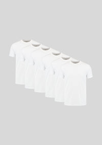 Weiß Rundhals 6er-Pack