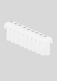 Weiß Rundhals 9er-Pack