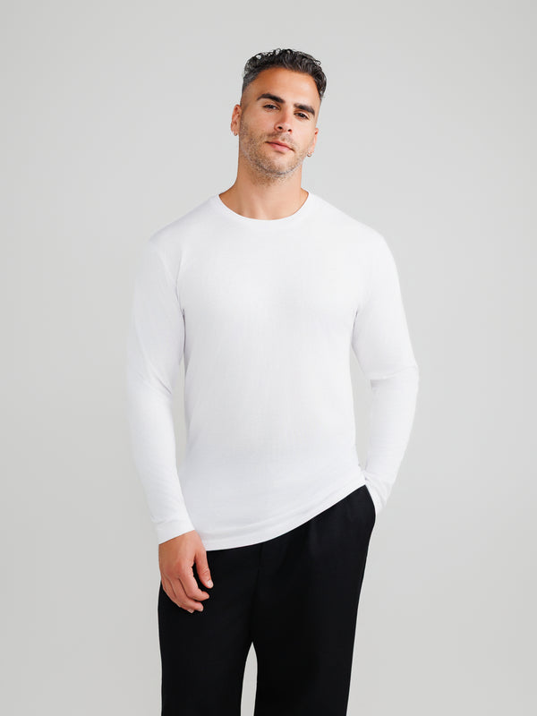 Weißes Langarmshirt