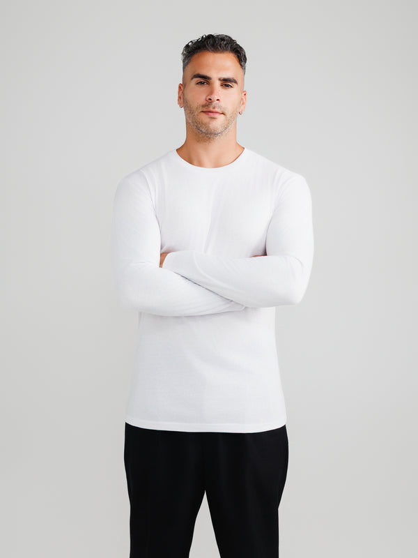 Weißes Langarmshirt