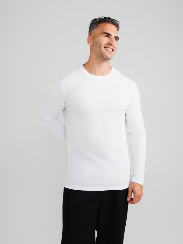 Weißes Langarmshirt