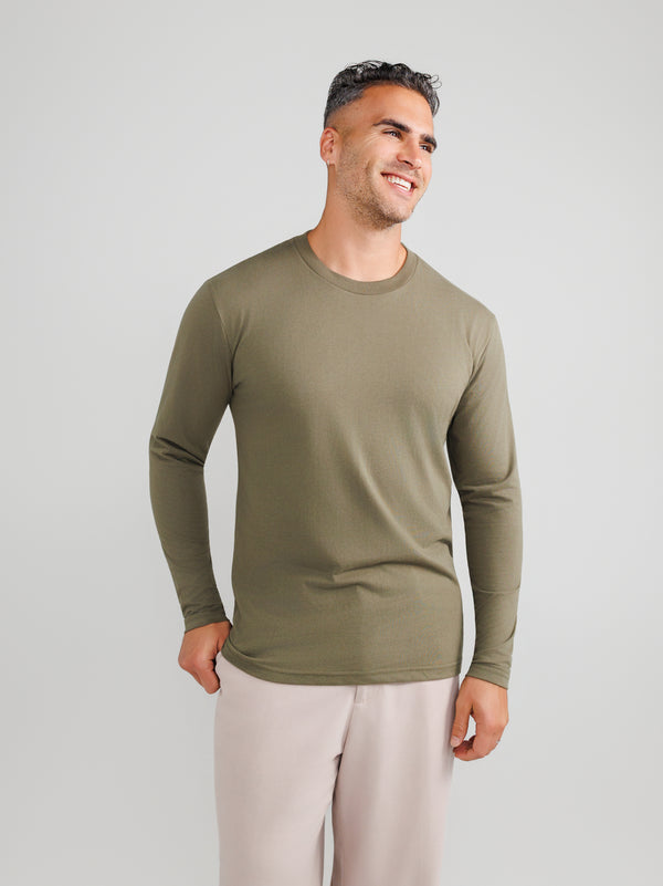 Olivgrünes Langarmshirt