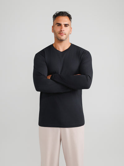 Schwarzes Langarmshirt