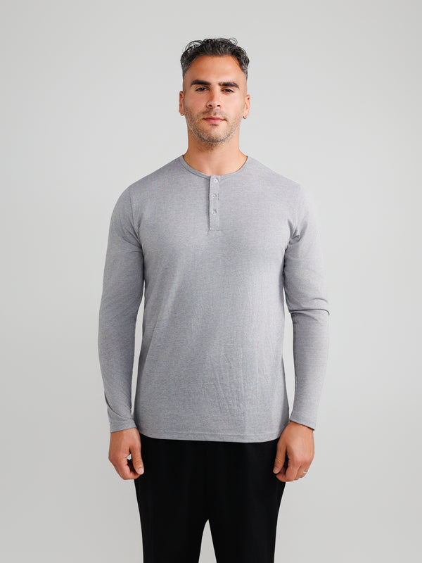 Melange Grau Henley