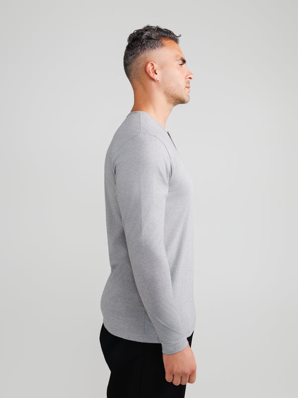 Melange Grau Henley