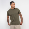 Olivgrünes Rundhals-T-Shirt
