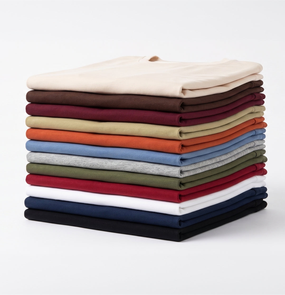 The full colour range laid flat