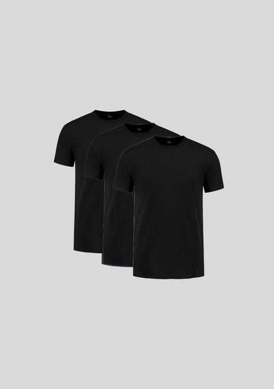 Schwarz Rundhals 3er-Pack