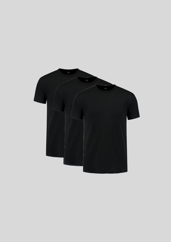 Schwarz Rundhals 3er-Pack