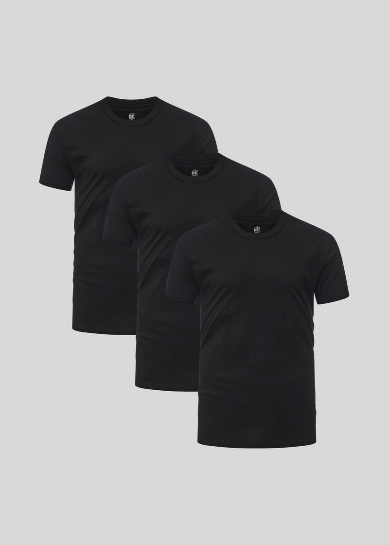 Schwarz Rundhals 3er-Pack