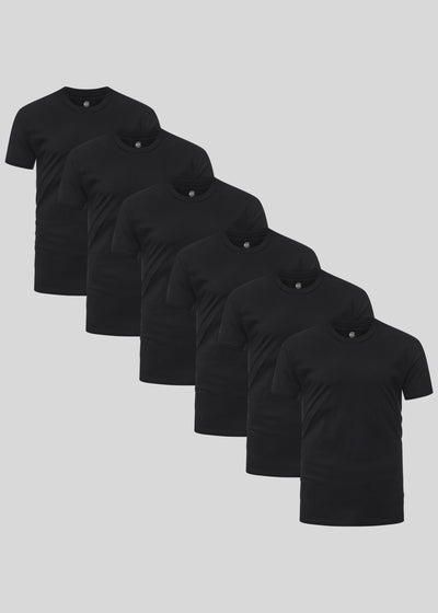 Schwarz Rundhals 6er-Pack