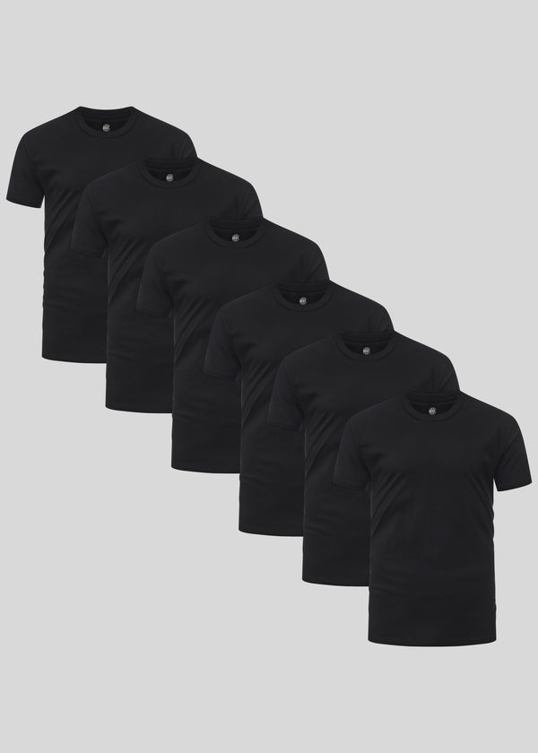Schwarz Rundhals 6er-Pack