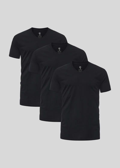 Schwarzes V-Ausschnitt 3er-Pack