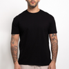Schwarzes T-Shirt mit Rundhals