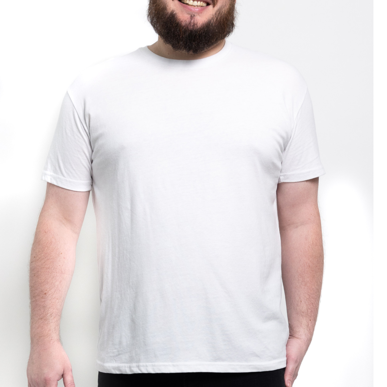 Weißes T-Shirt mit Rundhals