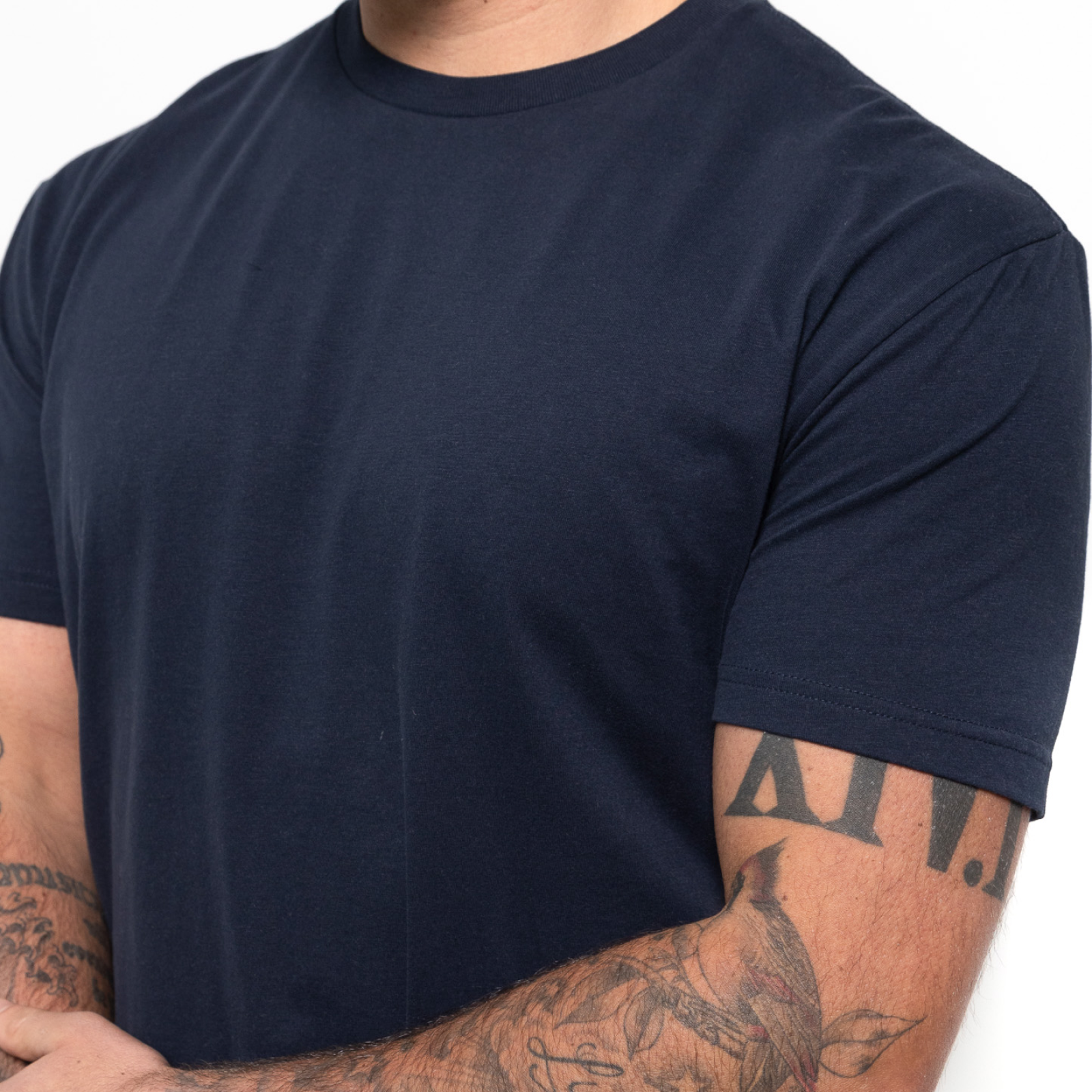 Marineblaues T-Shirt mit Rundhals