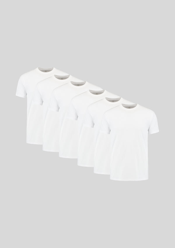 Weiß Rundhals 6er-Pack
