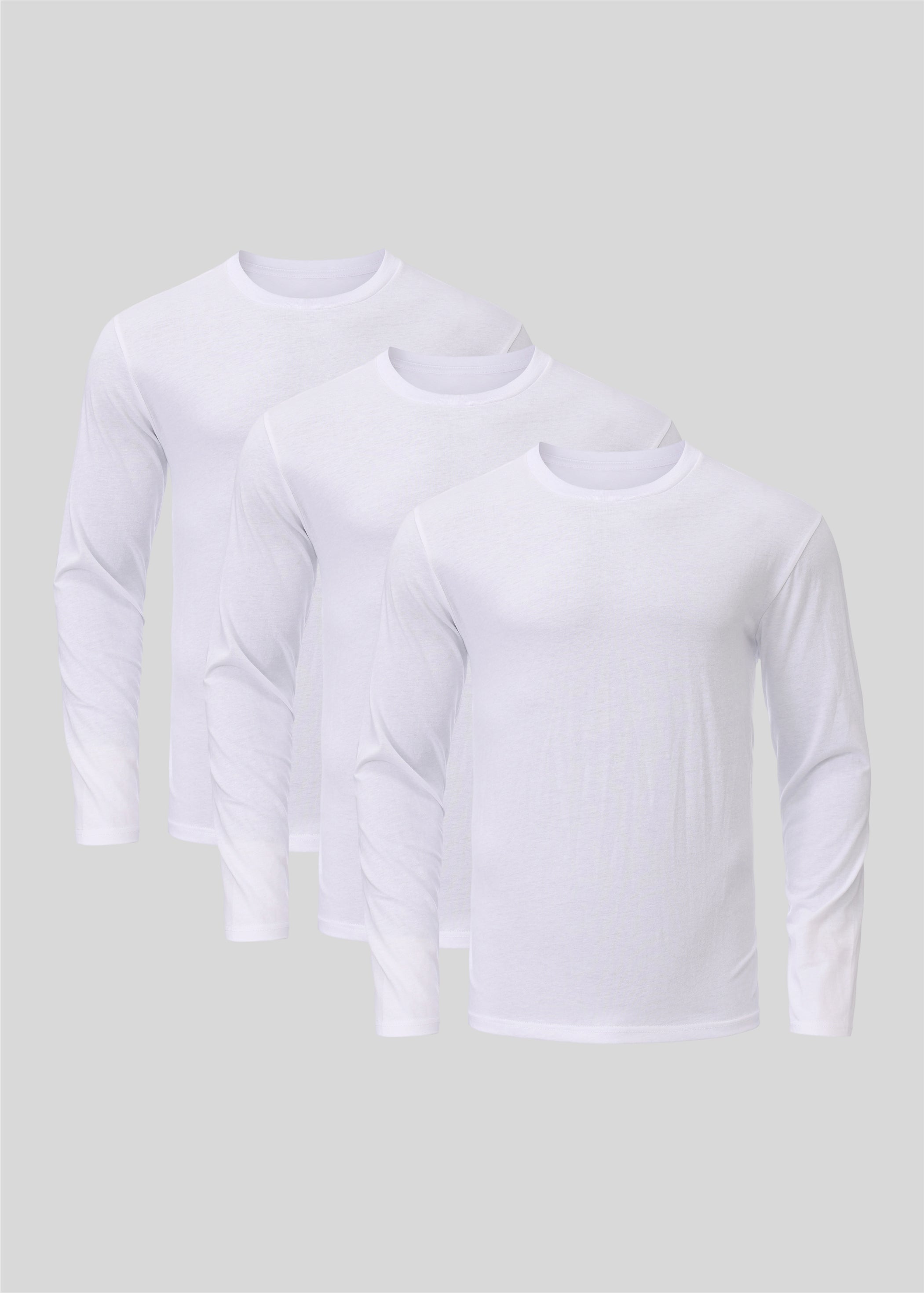 Weißes Langarmshirt 3er-Pack