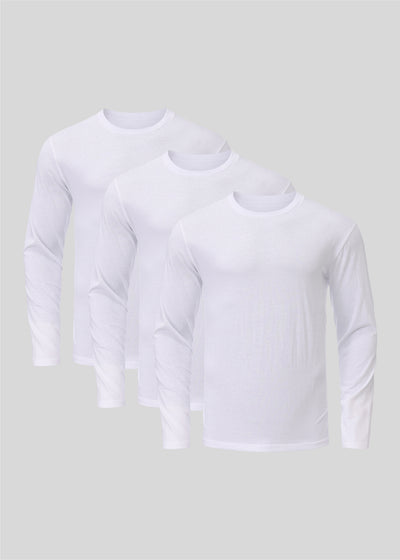 Weißes Langarmshirt 3er-Pack