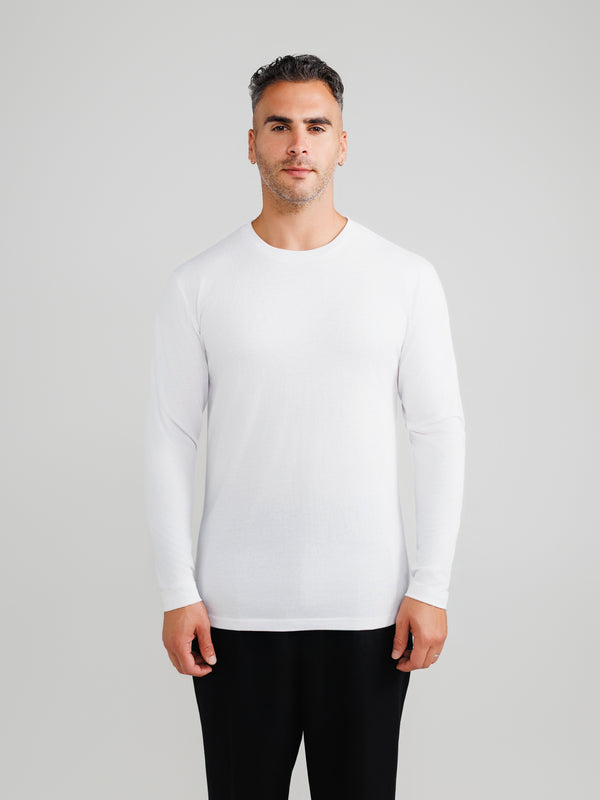 Weißes Langarmshirt 3er-Pack