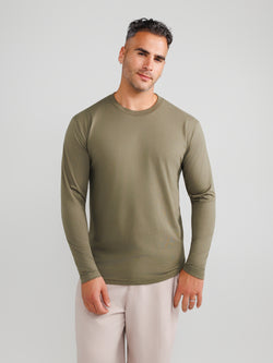Olivgrünes Langarmshirt